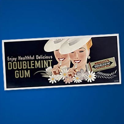 A 1939 debut billboard of the Doublemint® twins