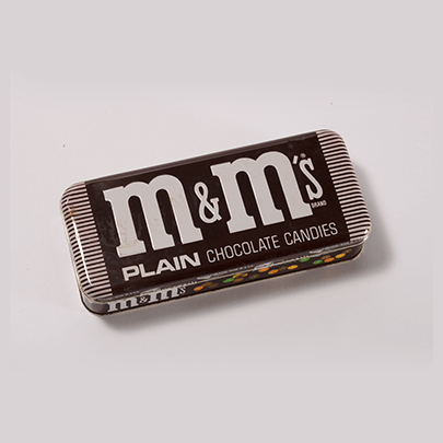 A tin of M&M’S® Plain Chocolate Candies from 1945